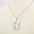 Engraved Cross Dog Tags Collier pendentif mode